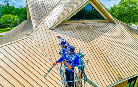 Church steeple cleaning