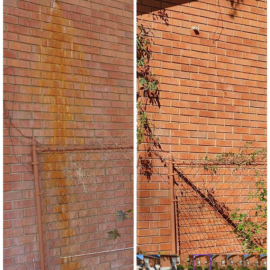 Rust removal and brick cleaning for church in savannah ga