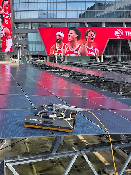 Commercial solar panel cleaning
